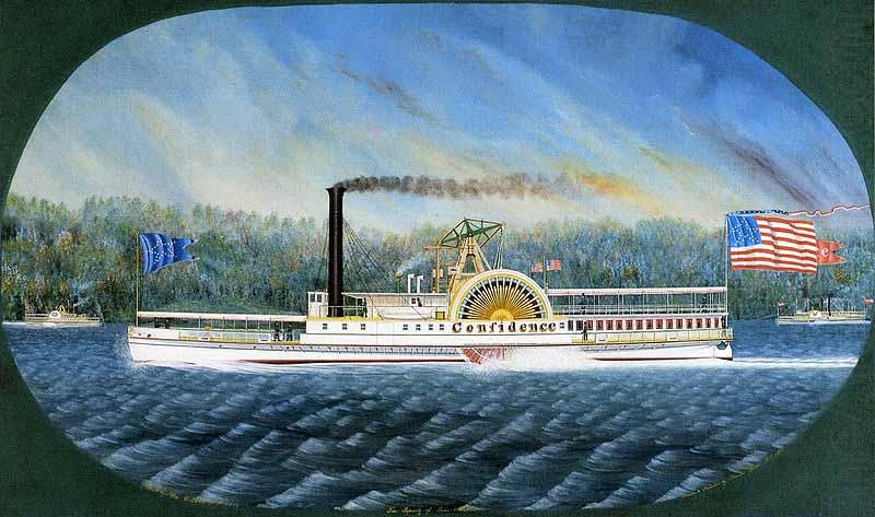 Confidence, Hudson River steamboat built 1849, later transferred to California, James Bard